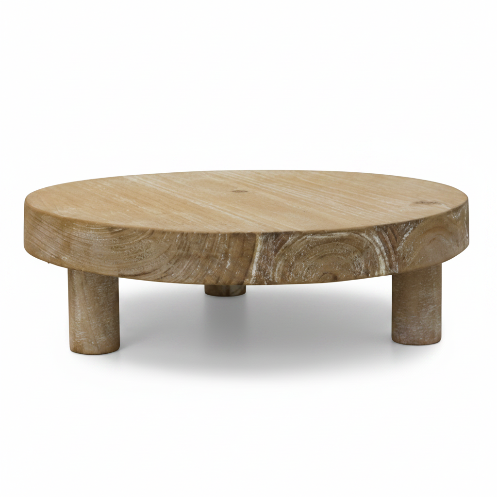 Medium Natural Wood Round Riser