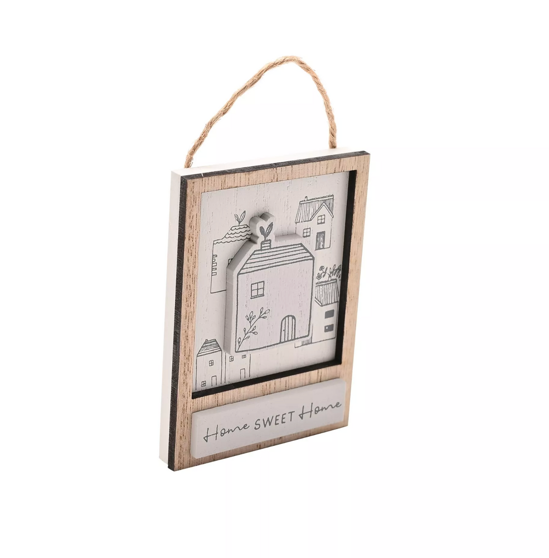 Little Houses Hanging Plaque - Home Sweet Home