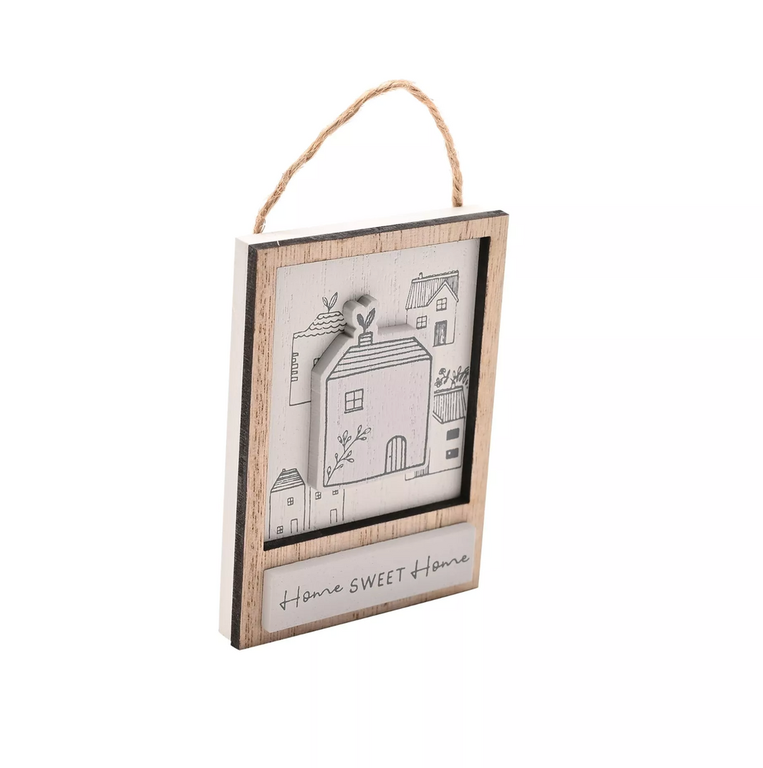 Little Houses Hanging Plaque - Home Sweet Home