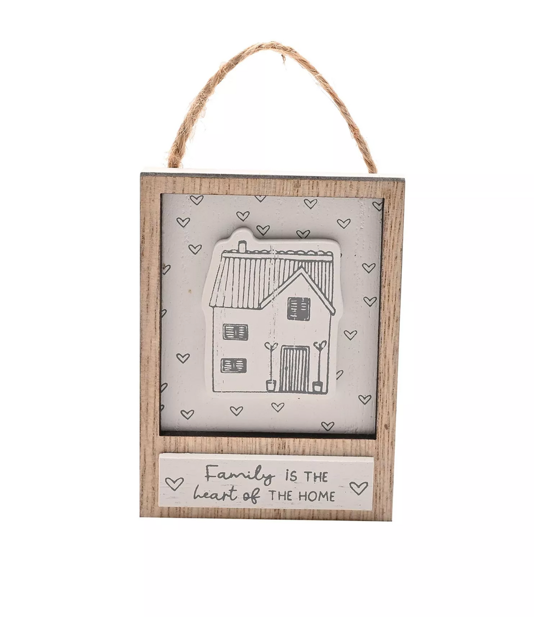 Little Houses Hanging Plaque - Family is the Heart of the Home