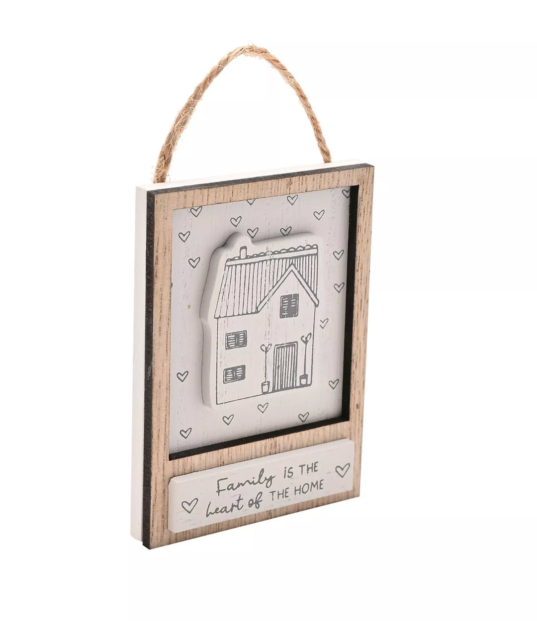 Little Houses Hanging Plaque - Family is the Heart of the Home