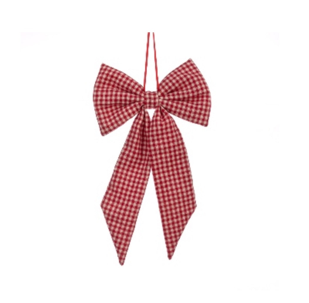 Red Gingham Bow 29cm