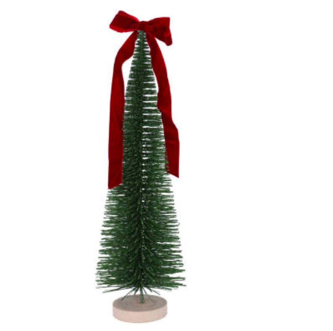 Bristle Christmas Tree with Red Bow 53cm