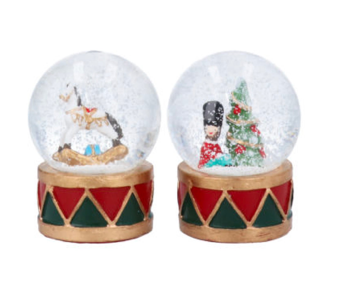 Rocking Horse Soldier and Drum Christmas Snow Globe 6cm (Design May Vary)