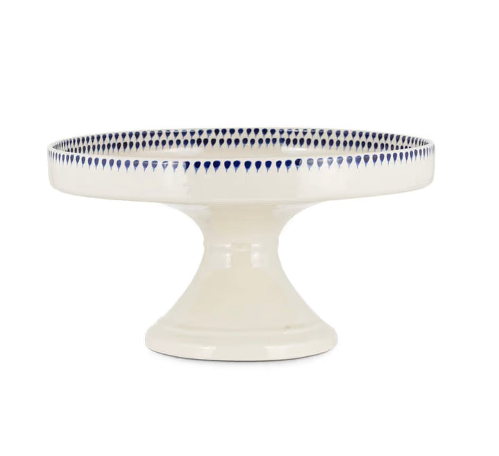 Indigo Drop Ceramic Stand - Cream &amp; Indigo