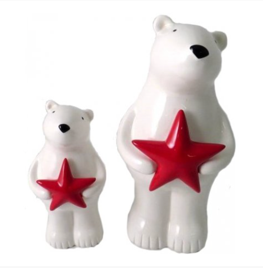 Standing Polar Bear with Star Ornament