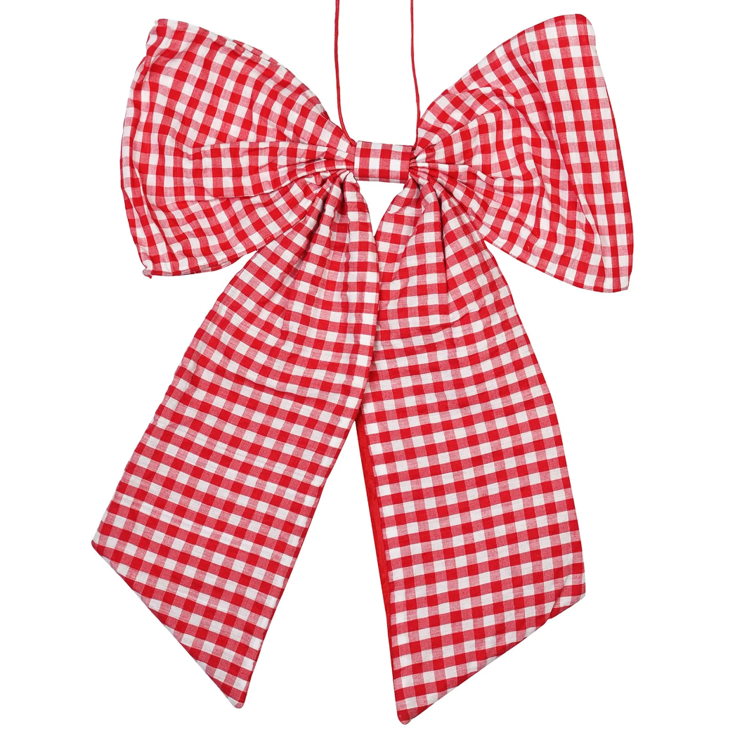 Red Gingham Hanging Bow
