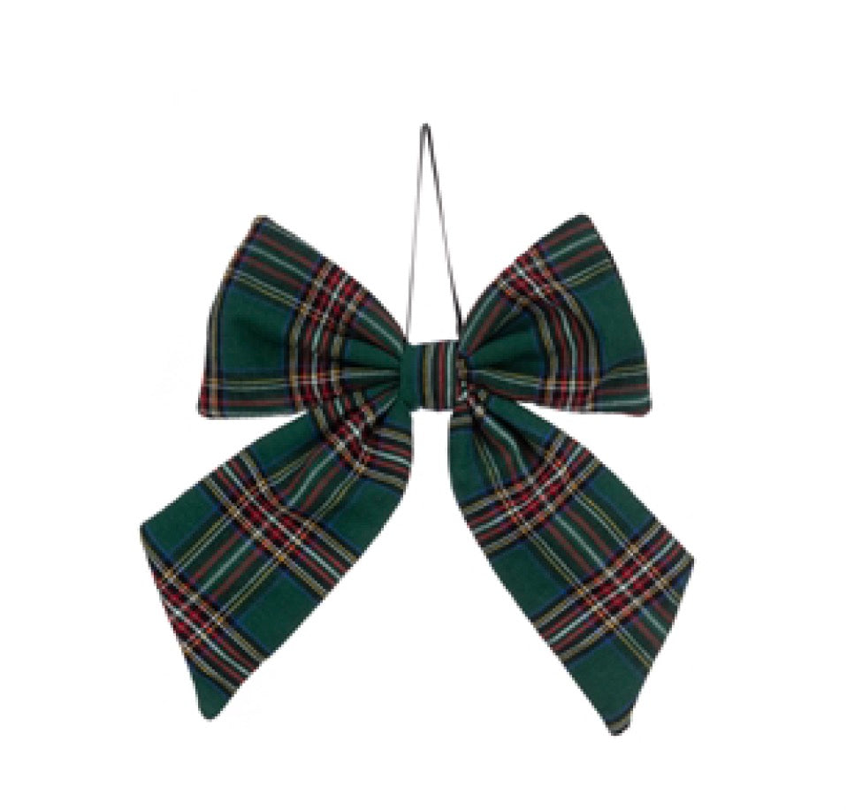 Green Tartan Bow 25cm