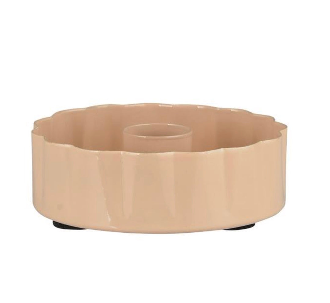 IB Laursen Sand Wavy Edge Candle Holder from the Summer collection, featuring a rustic, wavy design perfect for home decor.