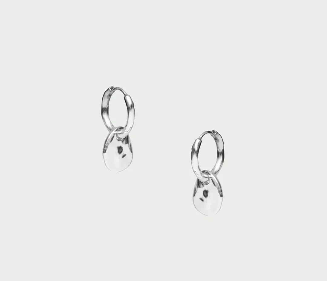 Mist Huggie Hoop Earrings - Silver