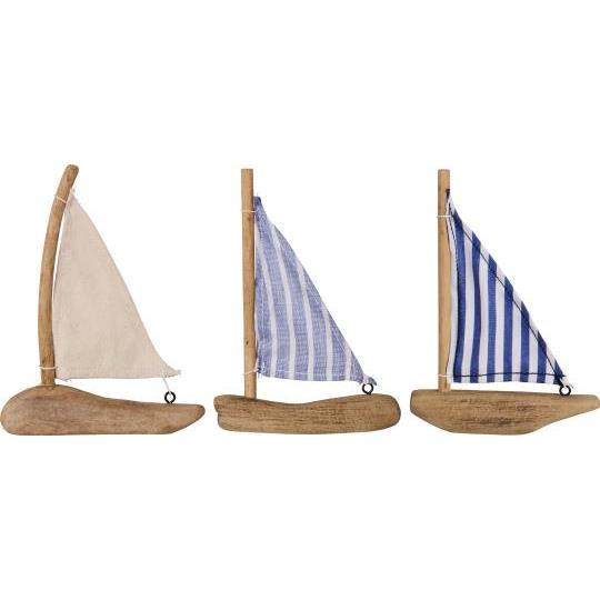 IB Laursen Nautico miniature ship with single sail, decorative summer maritime ornament by Cornucopia Home and Gift