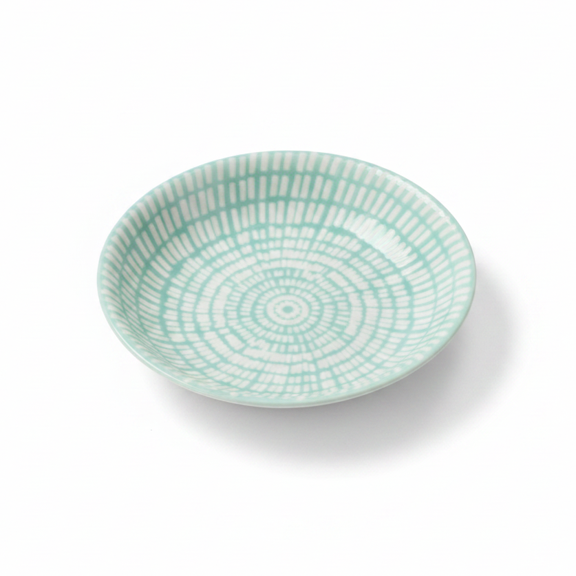 Small Porcelain Dash Trinket Dish - Light blue