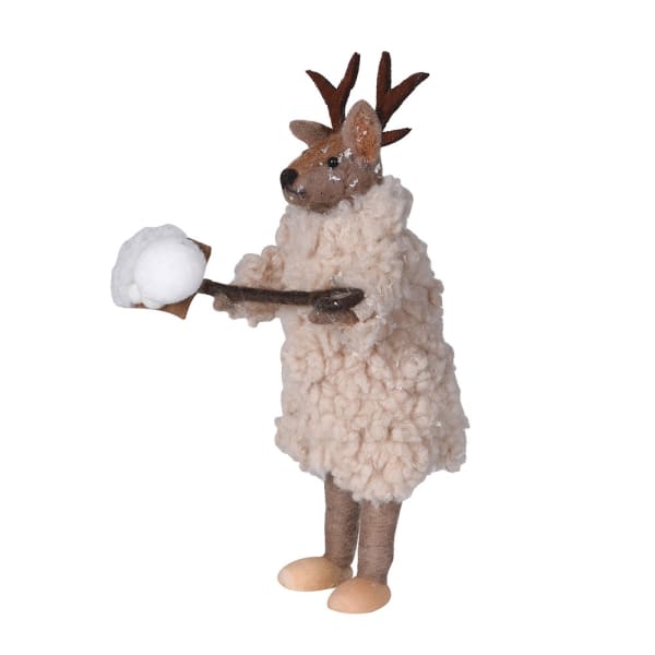 Decorative Snowy Shovel Reindeer from Coach House Christmas by Cornucopia Home and Gift, with a festive snowy finish.