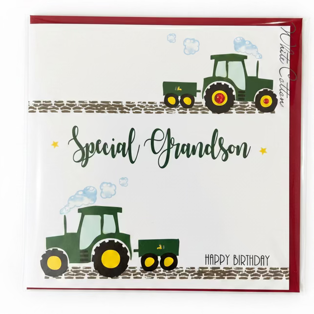 Special Grandson Tractors Card