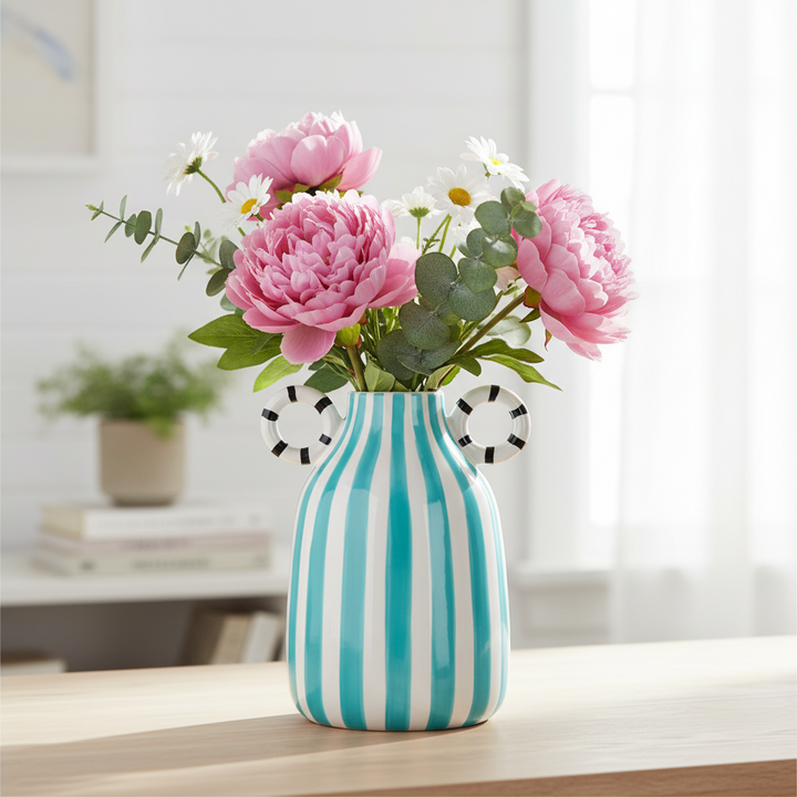 Stripe Modernist Vase - Blue