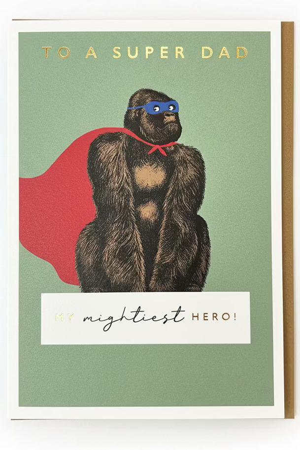 Super Gorilla Fathers Day Card