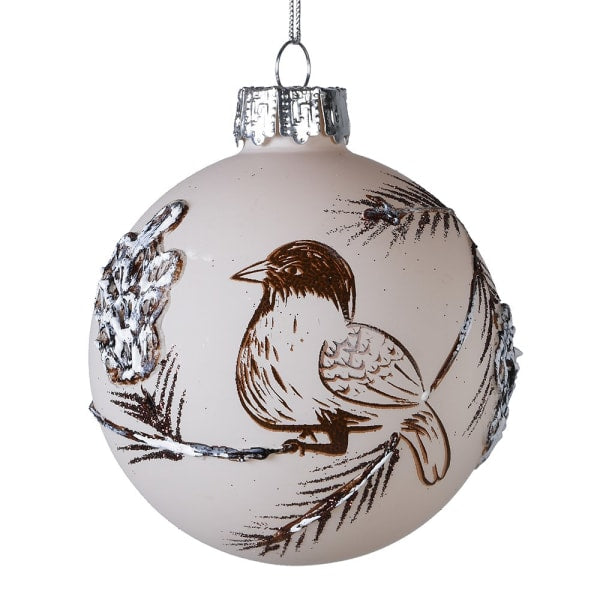 Cornucopia Home and Gift Coach House Christmas Partridge Tree Bauble hanging on a decorated Christmas tree.