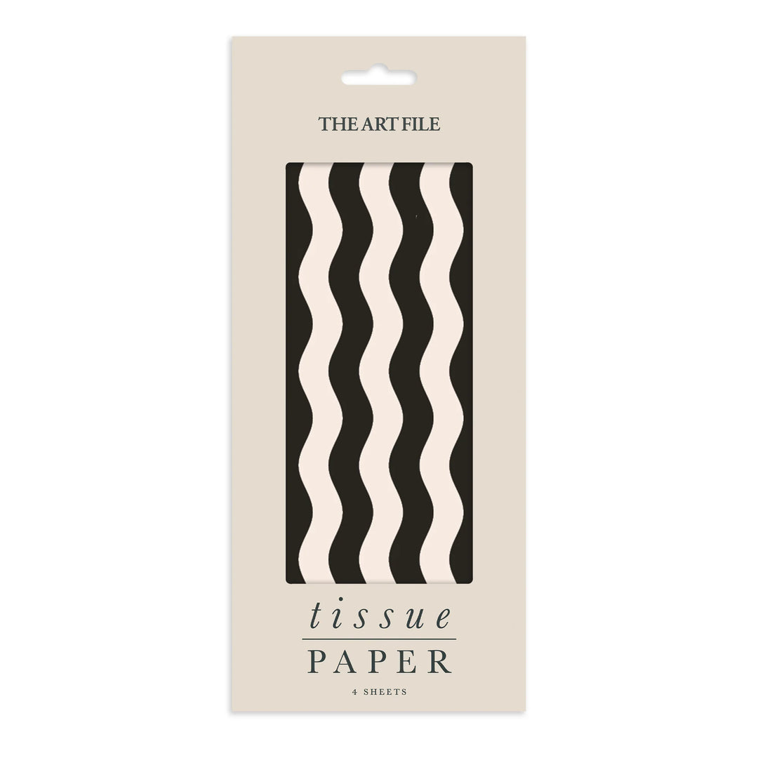 Black Waves Tissue Paper