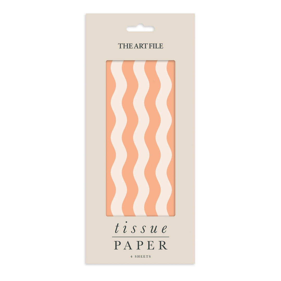 Orange Waves Tissue Paper
