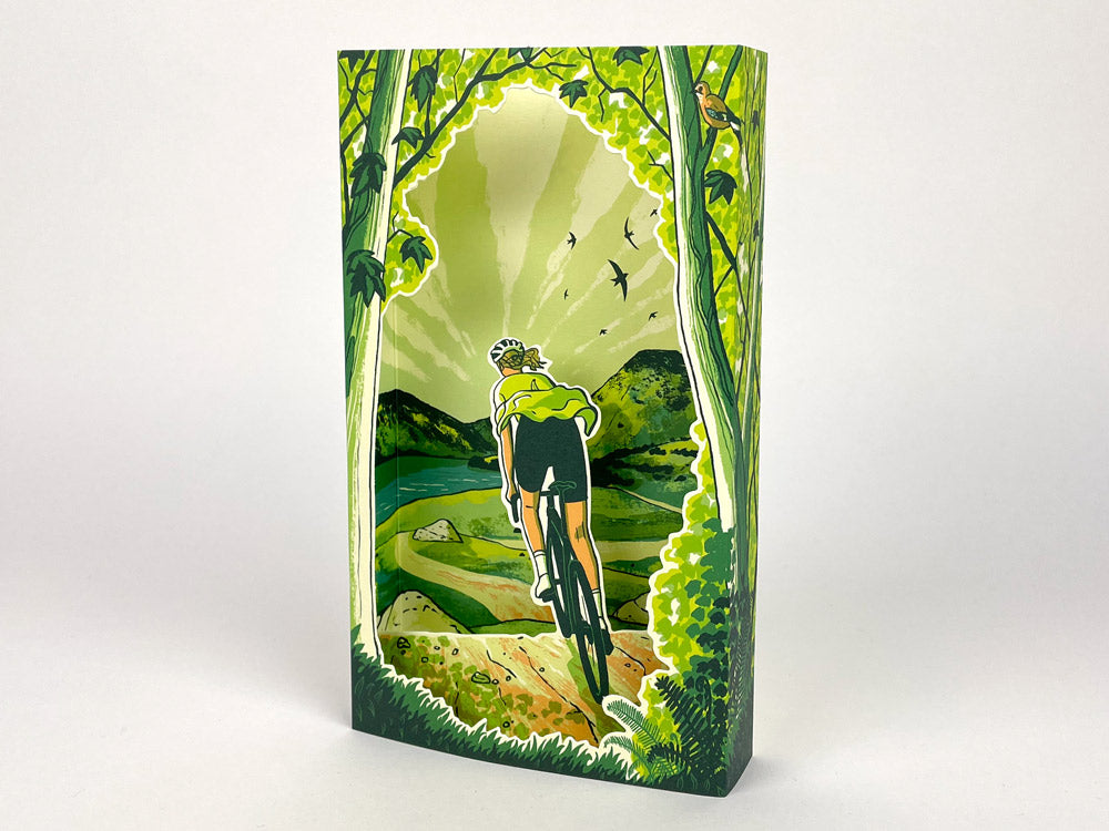 Spring Spins 3D Art Card by Art Angels from Cornucopia Home and Gift, featuring colorful spring-themed 3D paper art design.