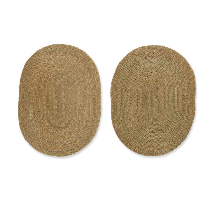 Pair of natural jute table mats from Garden Trading, featuring woven texture, ideal for rustic or outdoor dining settings.