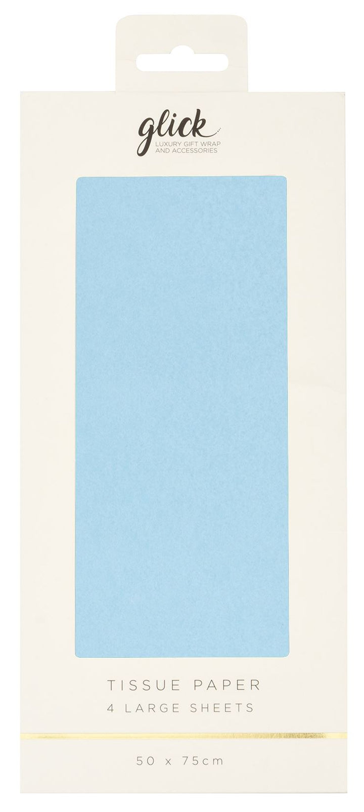 Glick plain tissue paper in Arctic Blue by Cornucopia Worcester, showing soft, folded tissue paper with a smooth texture.