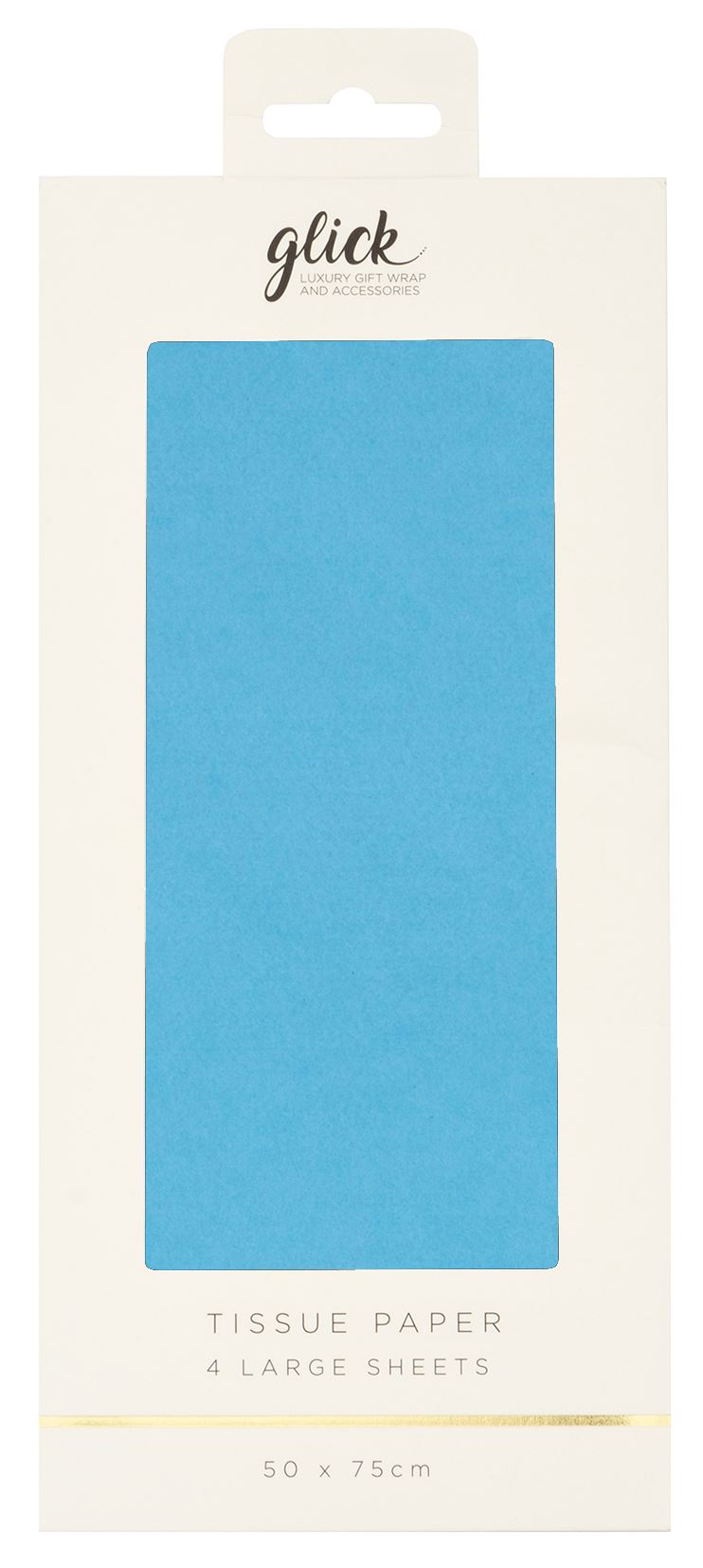 Glick turquoise tissue paper by Cornucopia Worcester, folded and textured for gift wrapping or decorative craft projects.