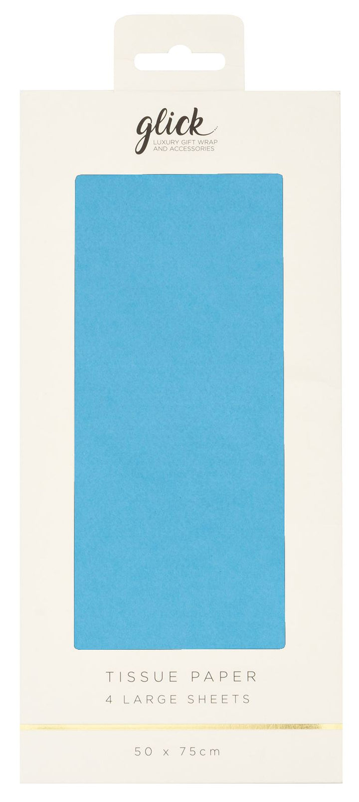 Glick turquoise tissue paper by Cornucopia Worcester, folded and textured for gift wrapping or decorative craft projects.