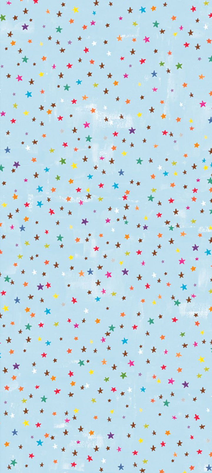 Blue Stars Tissue Paper by Glick, Cornucopia Worcester, featuring vibrant star patterns on soft tissue paper, ideal for wrapping or decoration.