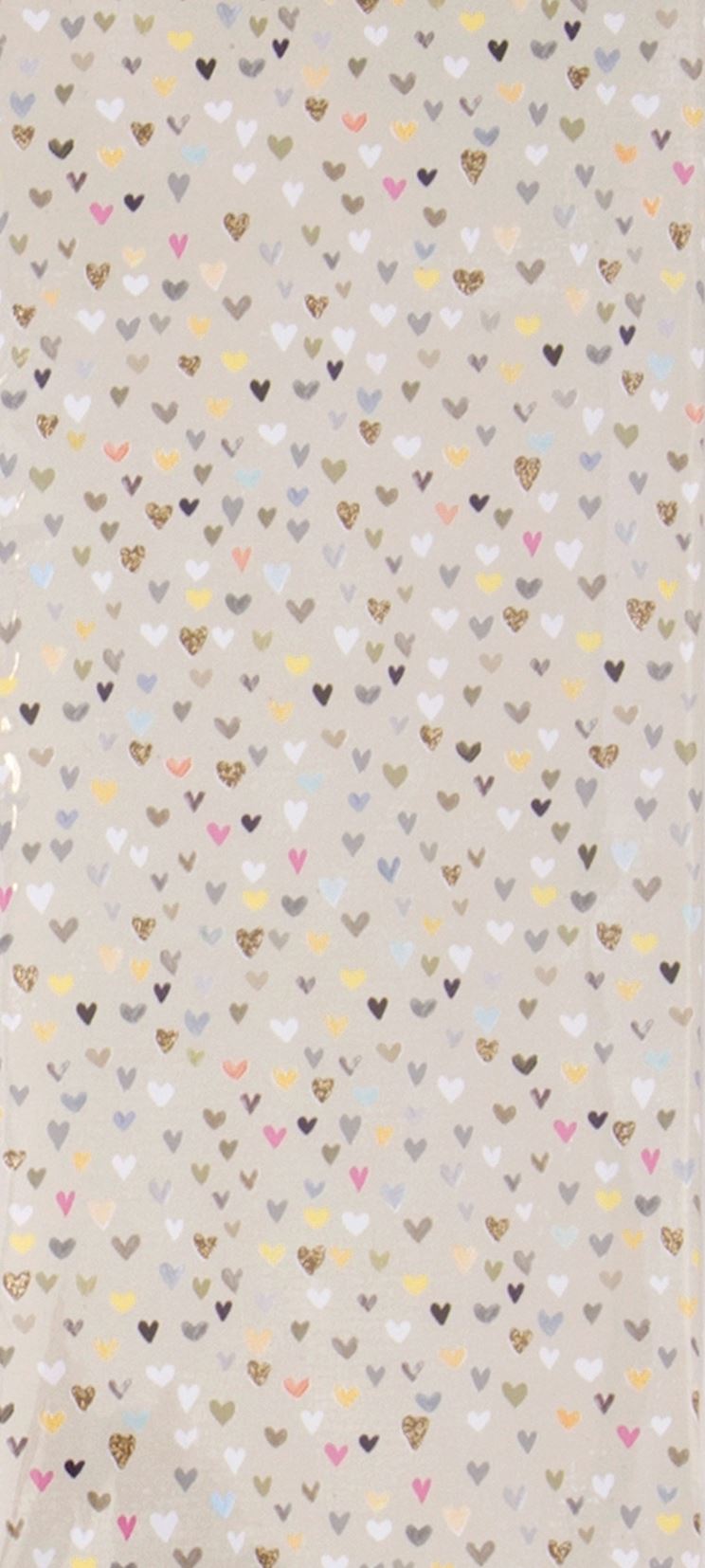 Glick Hearts Tissue Paper by Cornucopia Home and Gift, featuring colorful heart patterns on delicate tissue paper for gift wrapping.