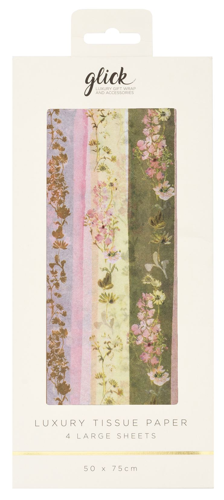 Glick Tissue Linea Floral by Cornucopia Home and Gift featuring a decorative floral tissue box cover with elegant design.