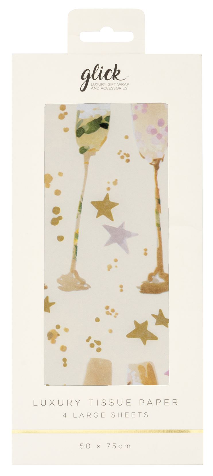 Glick Flutes tissue paper by Cornucopia Home and Gift, colorful decorative wrapping paper with flute design.