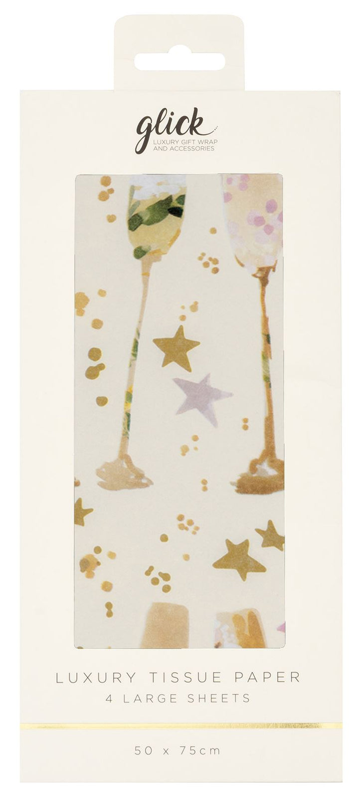 Glick Flutes tissue paper by Cornucopia Home and Gift, colorful decorative wrapping paper with flute design.