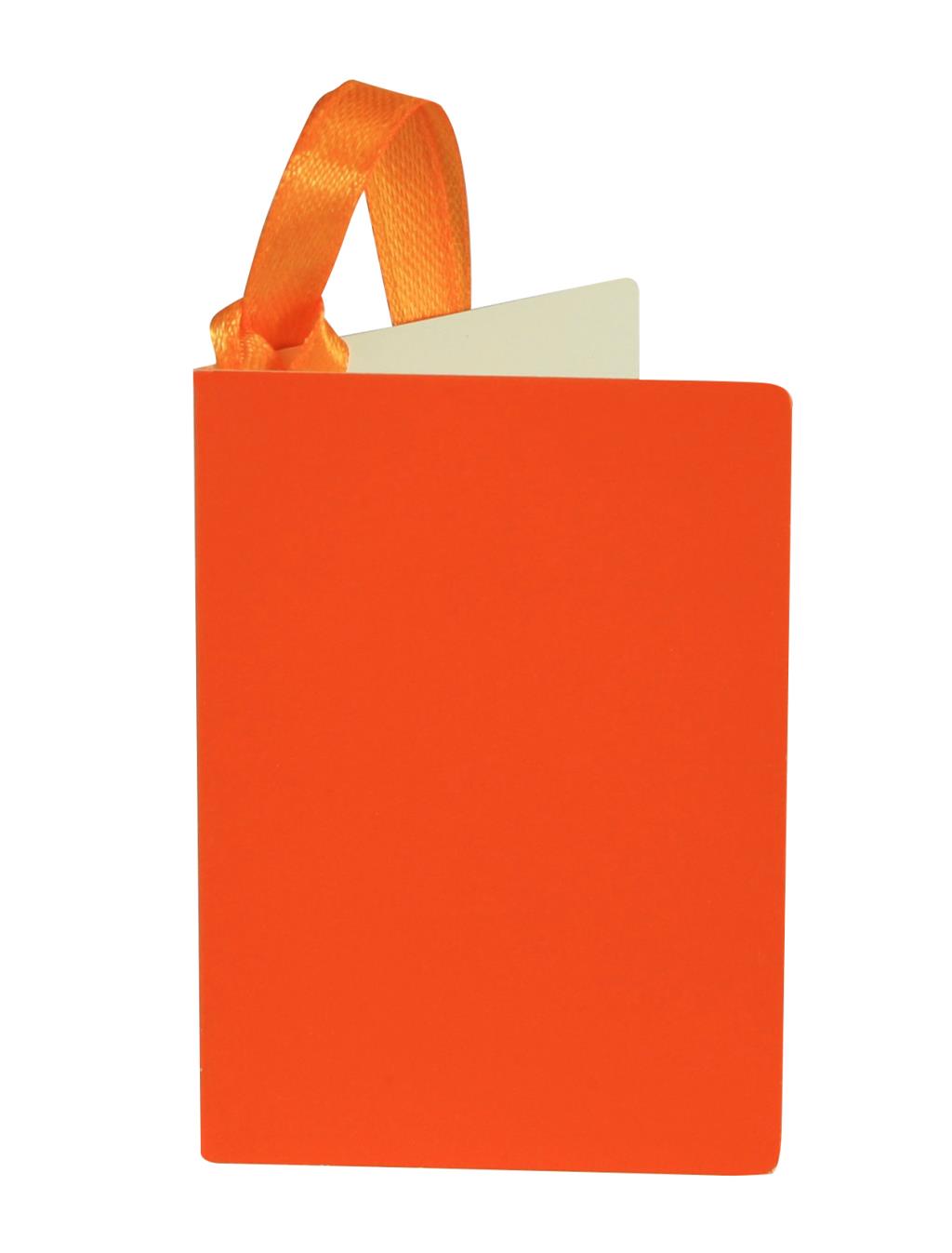 Orange gift tag with "Gift Tag Basics" design by Glick for Cornucopia Home and Gift, featuring a festive, colorful look.