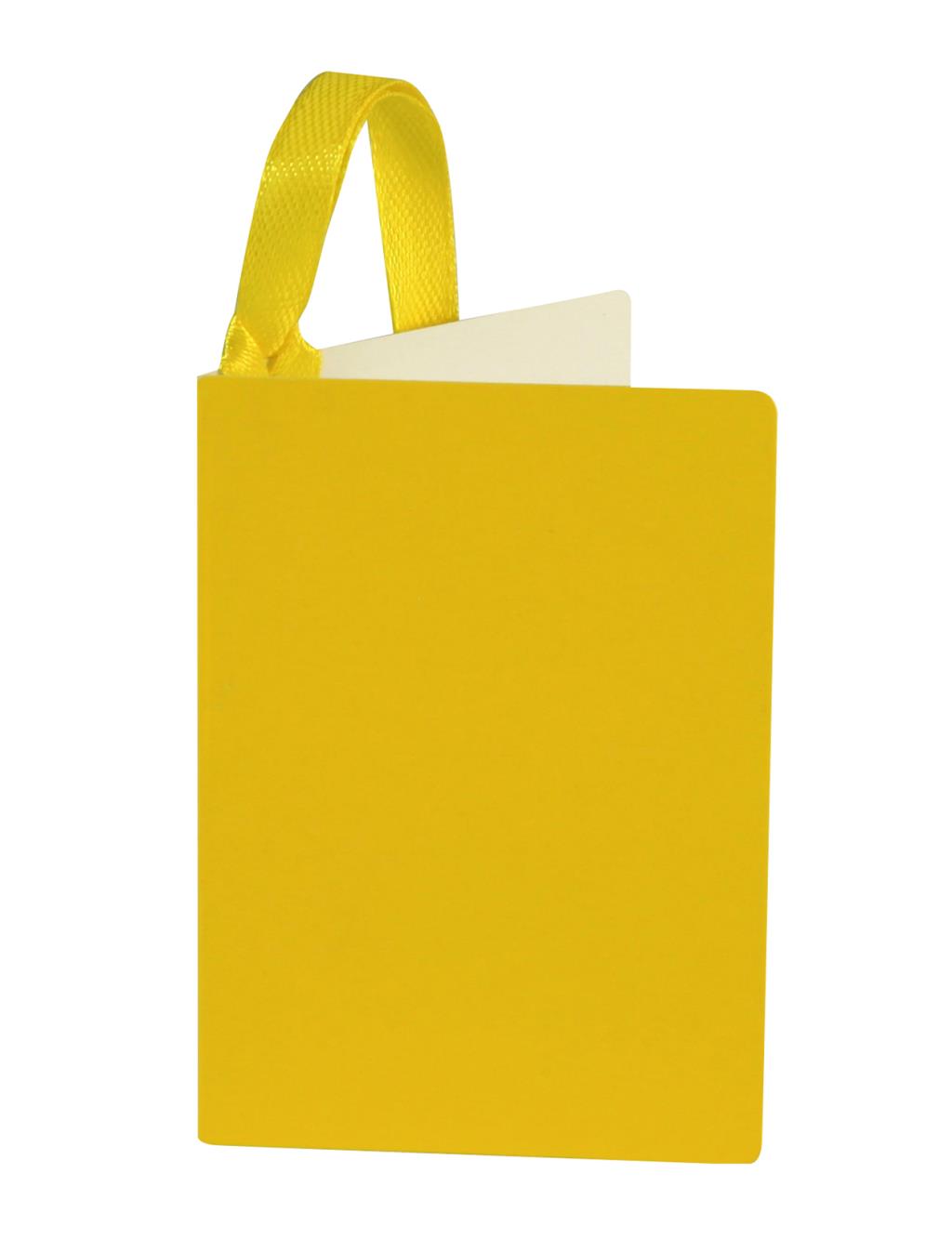 Yellow Glick gift tag from Cornucopia Worcester featuring a bright, cheerful design for decorative gift wrapping.