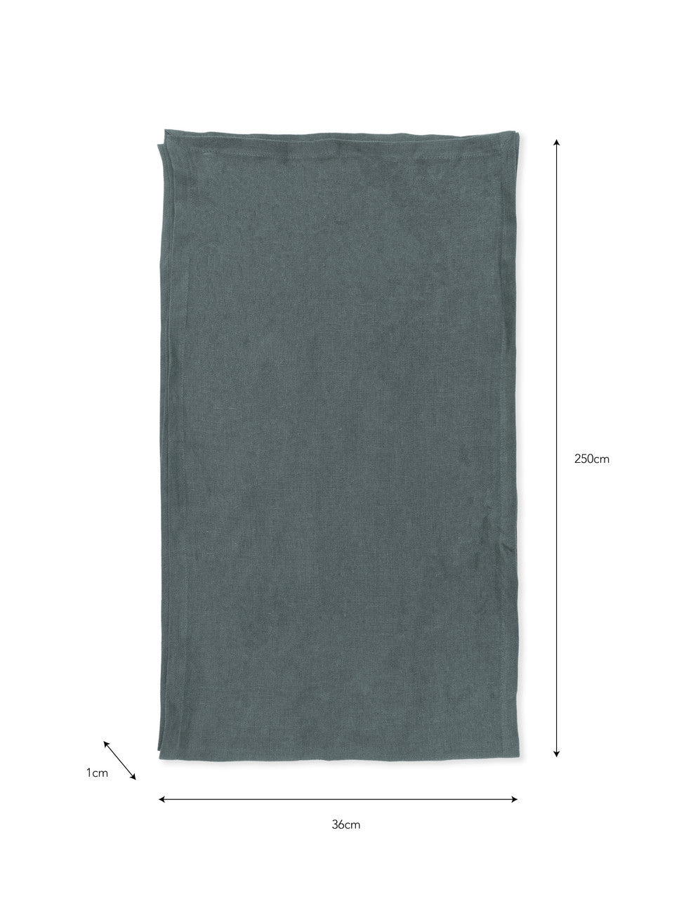 Charcoal linen table runner by Garden Trading, styled on a dining table with elegant natural fabric and subtle texture.