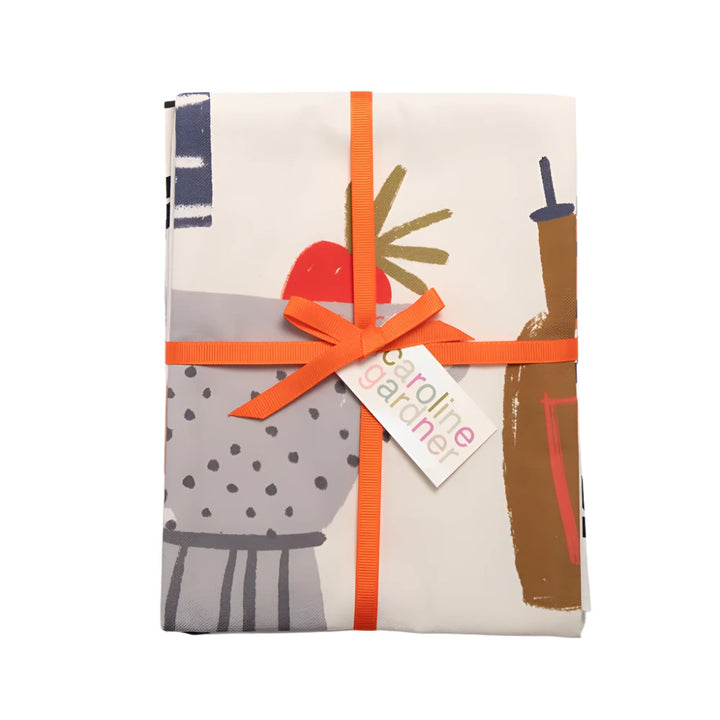 Set of two Caroline Gardner hearts and kitchen tea towels featuring colorful heart patterns for adding charm to your kitchen.
