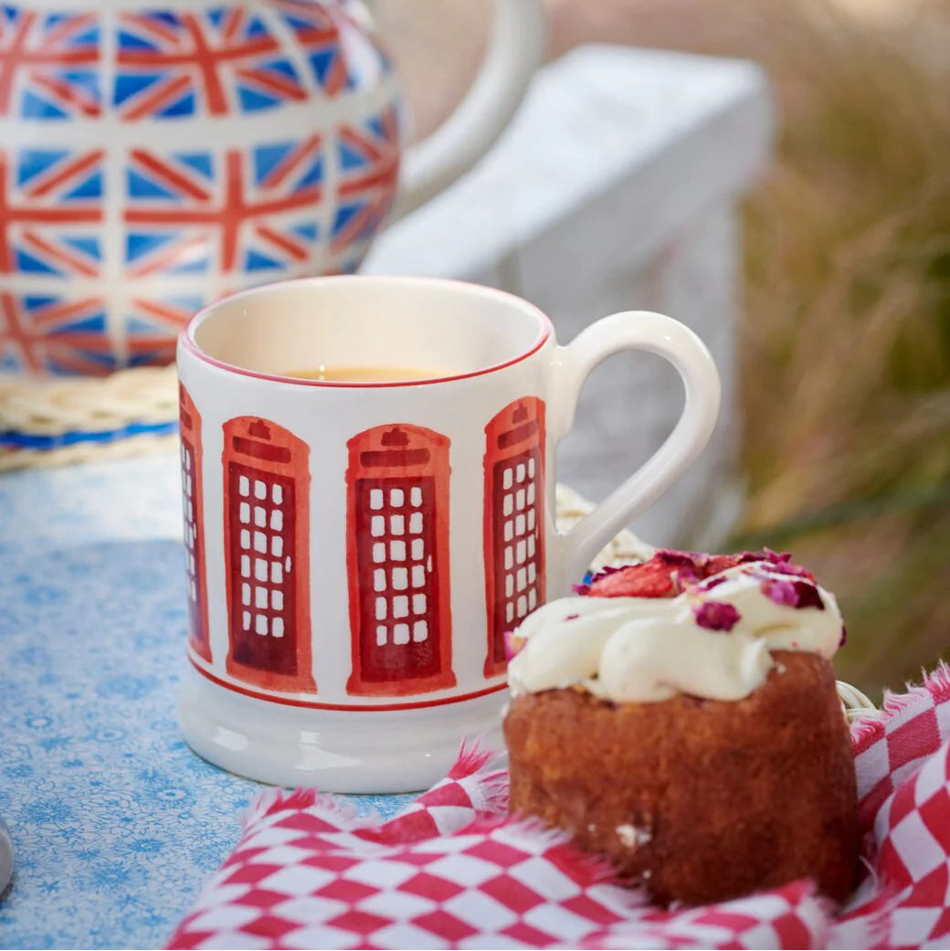Emma Bridgewater London Icons telephone box ½ pint mug with colorful British telephone booth design and detailed artwork.
