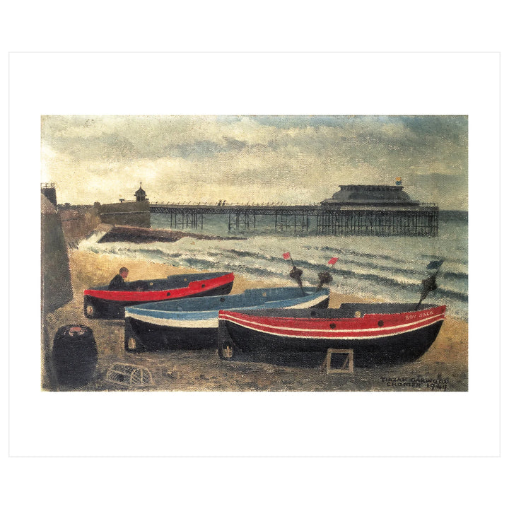 Boats On Cromer Beach Art Card