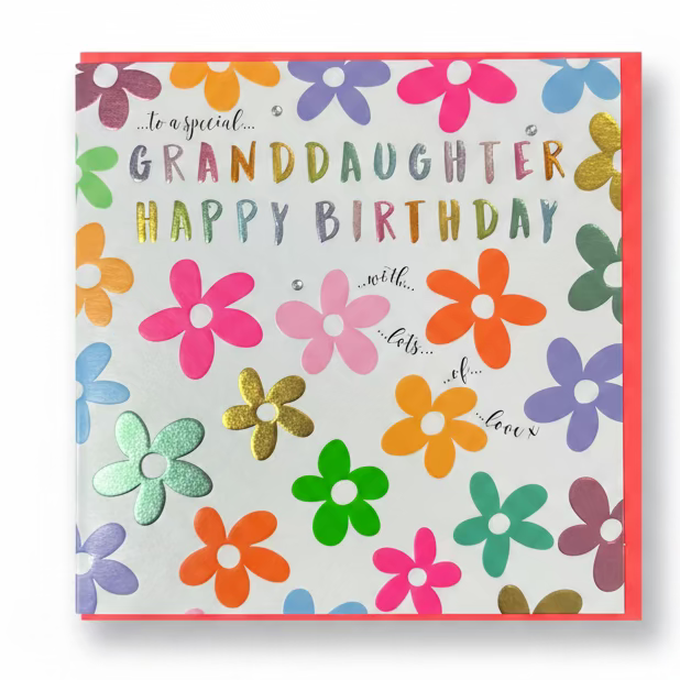 Granddaughter Flower Birthday Card