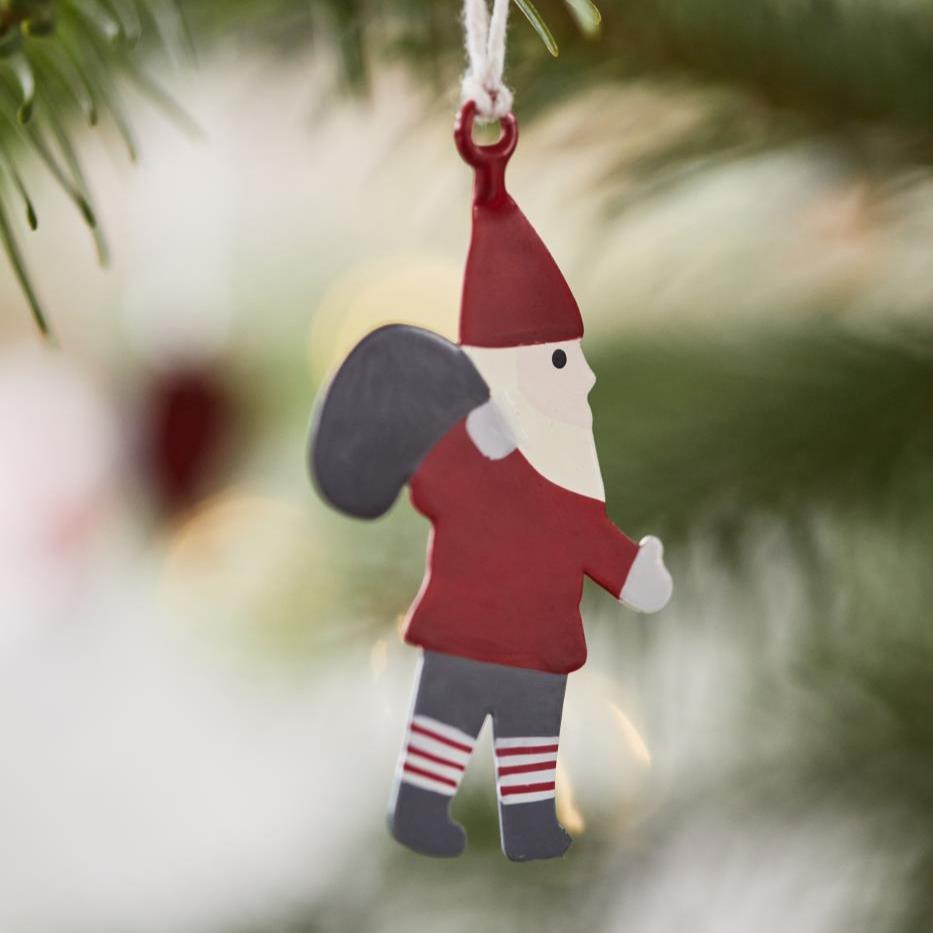 IB Laursen Christmas Santa Claus decoration with traditional red suit and white beard, perfect for holiday festive decor.
