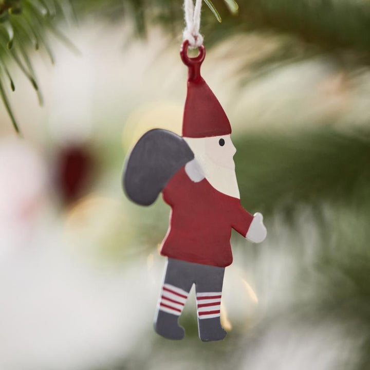 IB Laursen Christmas Santa Claus decoration with traditional red suit and white beard, perfect for holiday festive decor.