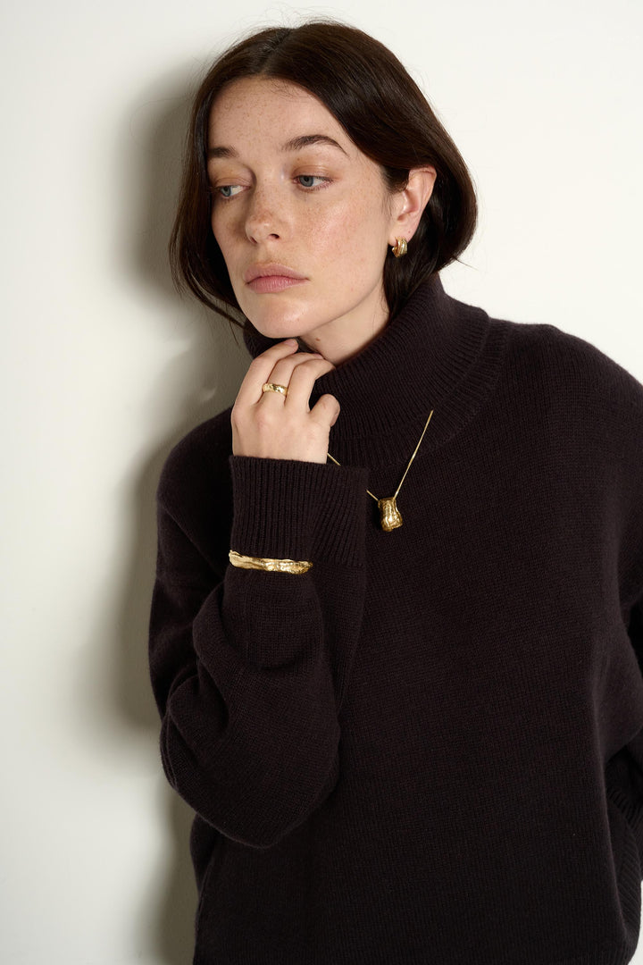 Wax Gold Organic Pendant Necklace