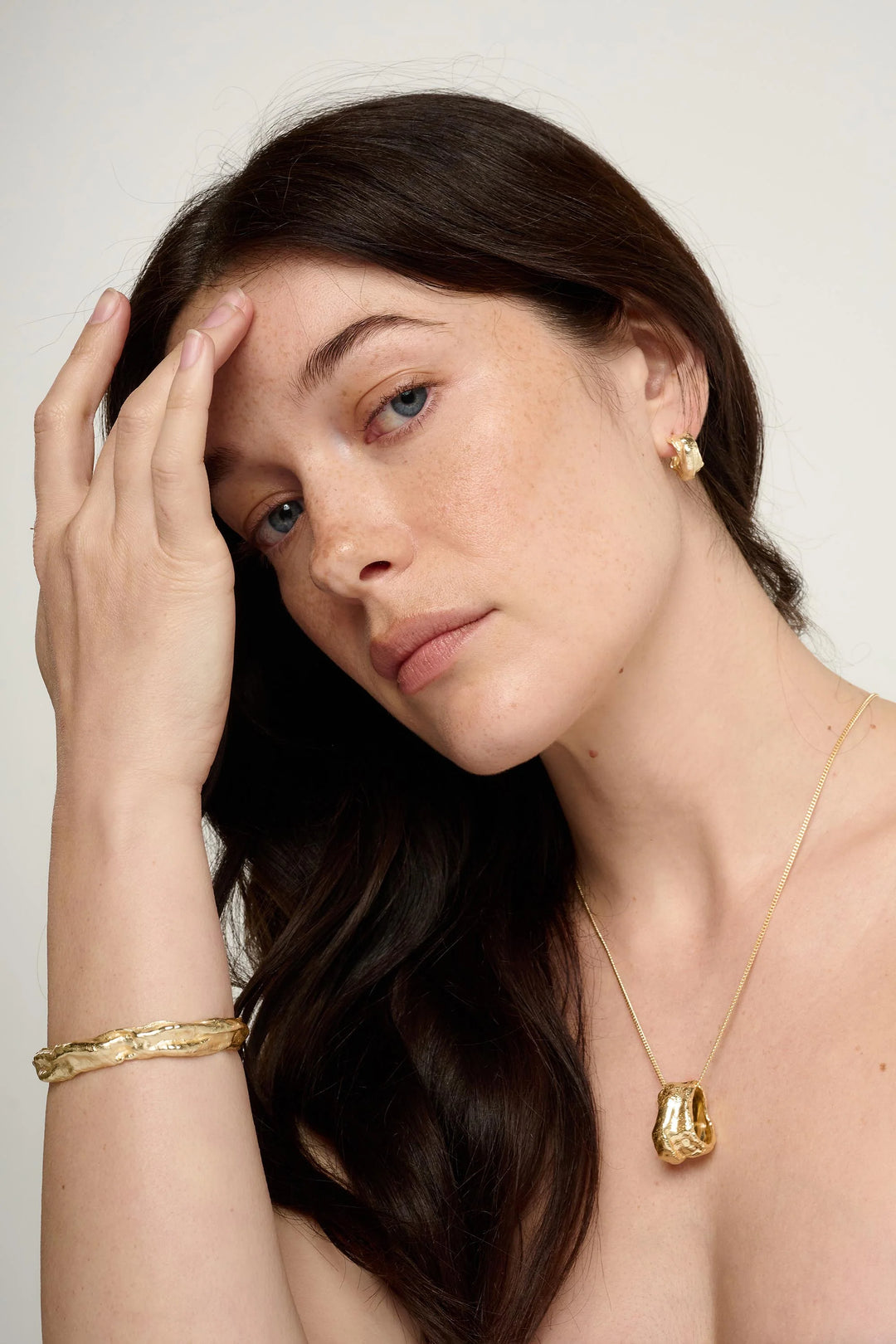 Wax Gold Organic Pendant Necklace