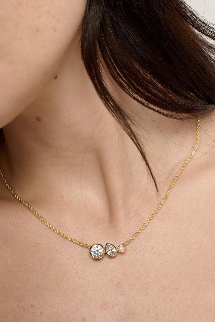 Pure Gold Freshwater Pearl Pendant Necklace