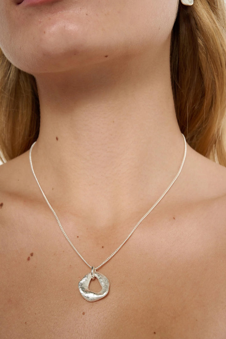 Delta Silver Organic Open Pendant Necklace
