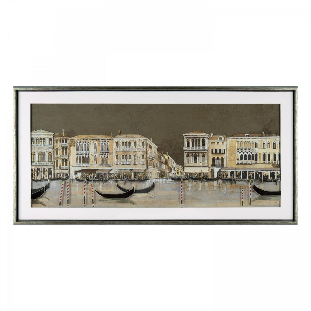 Venetian Nights artwork by Cornucopia Home and Gift, showcasing a vibrant, detailed scene of Venice at night.