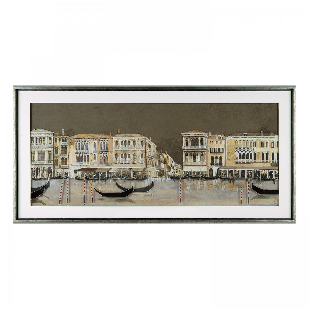 Venetian Nights artwork by Cornucopia Home and Gift, showcasing a vibrant, detailed scene of Venice at night.