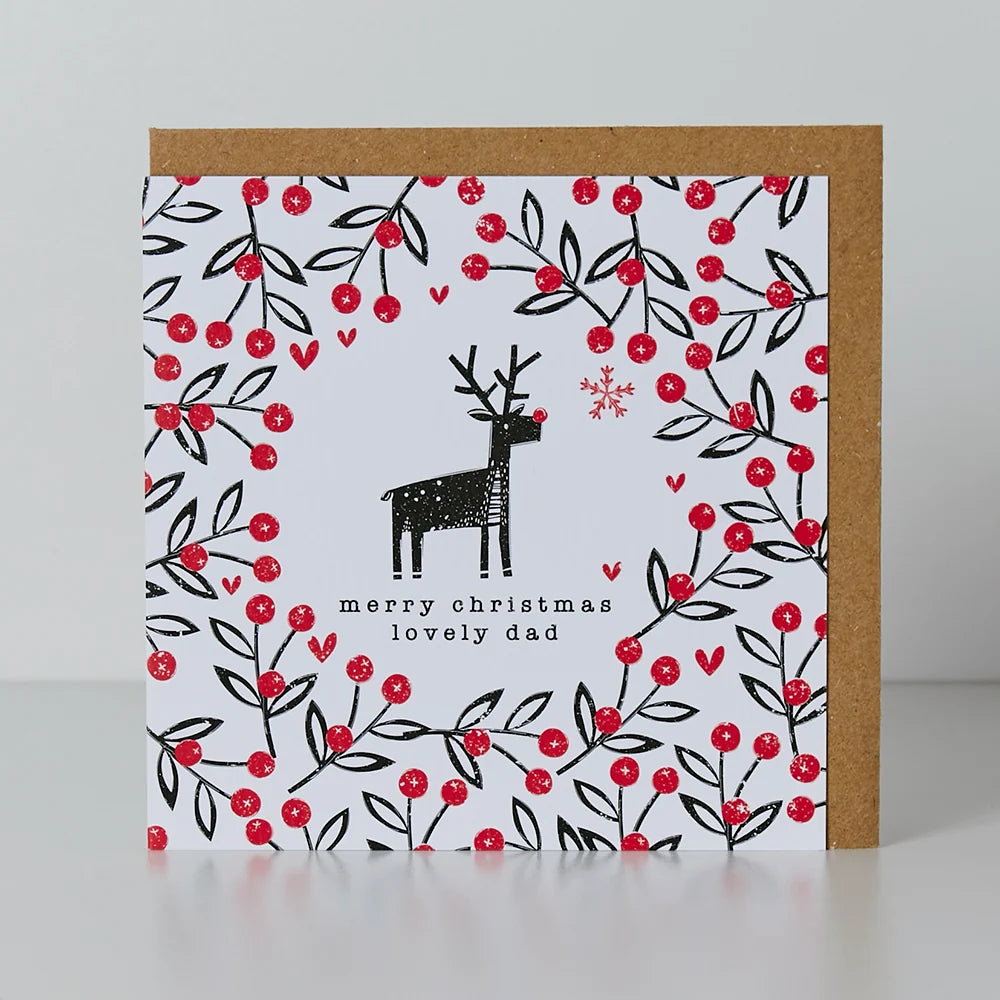 Merry Christmas Lovely Dad Card - 130mm