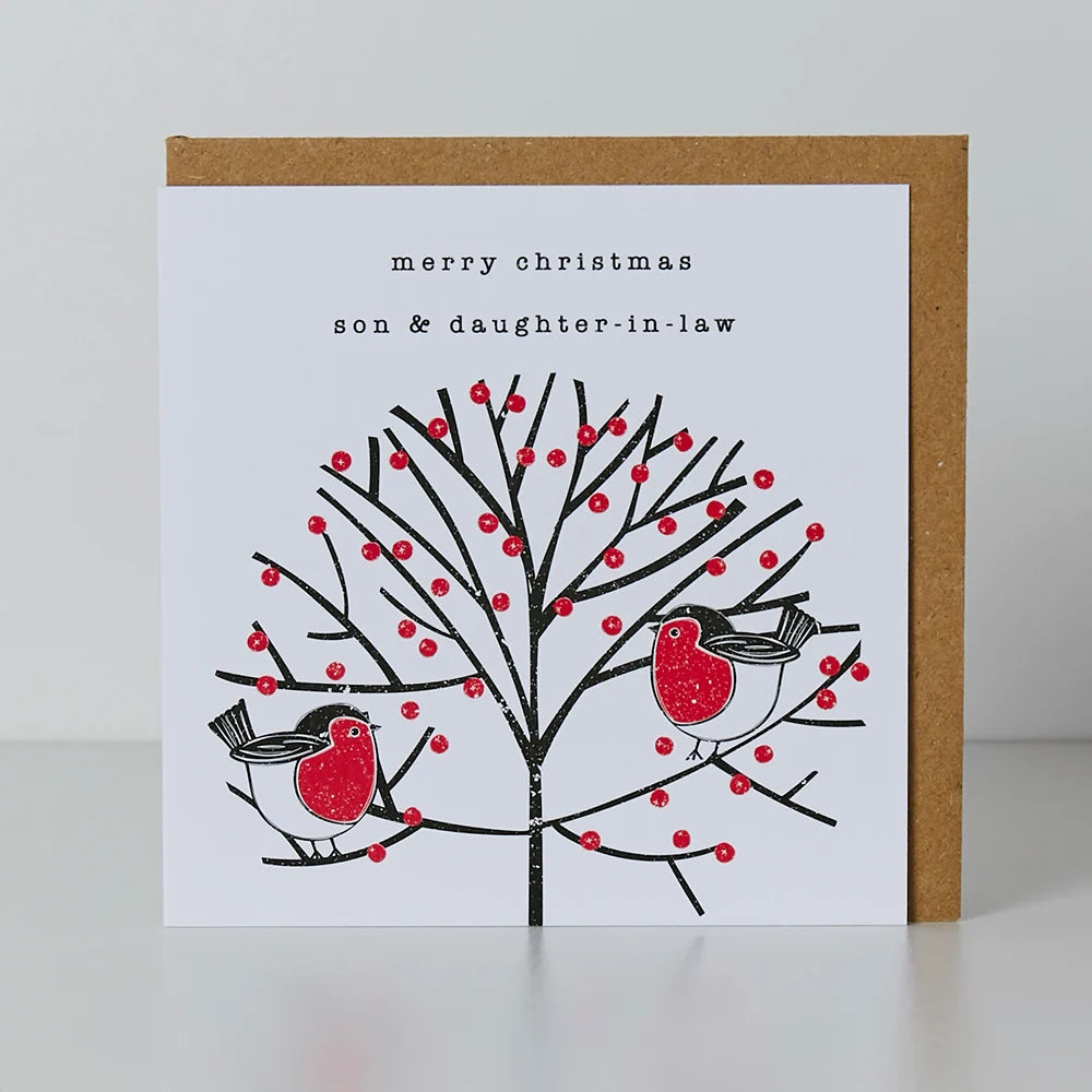 Merry Christmas Son &amp; Daughter-in-Law Card - 130mm
